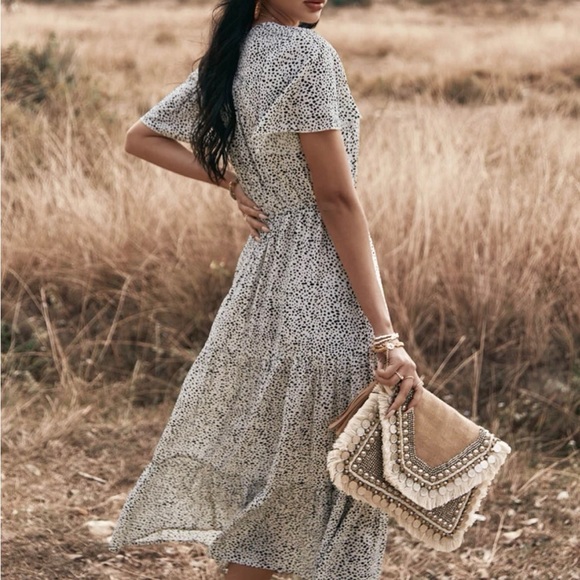 All-over print split hem a-line dress - Picture 2 of 3